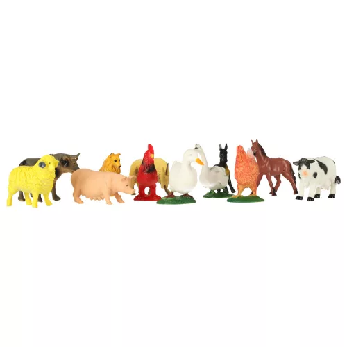 Farm animal figurines set cow horse 12pcs