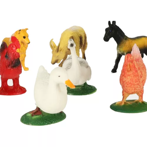 Farm animal figurines set cow horse 12pcs