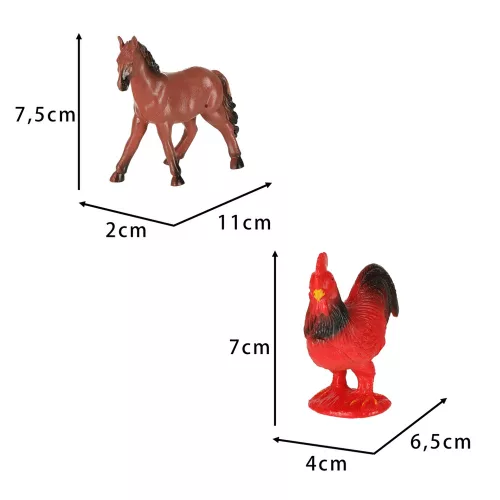 Farm animal figurines set cow horse 12pcs