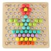 77 darabos, oktató jellegű Montessori gyöngygolyó mozaik kirakó.