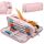 Three-chamber pencil case 3in1 pink