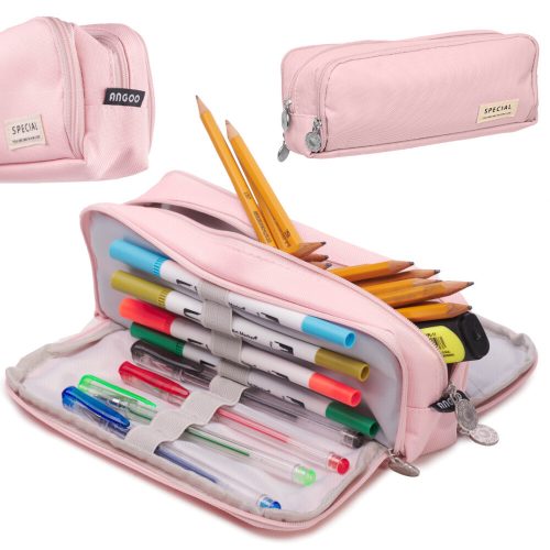 Three-chamber pencil case 3in1 pink