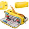 Three-chamber pencil case 3in1 yellow