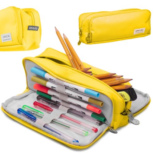 Three-chamber pencil case 3in1 yellow