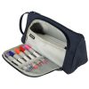 Two-compartment school pencil case expandable 3in1 navy blue