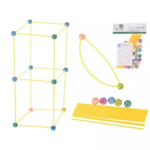 Building blocks tube straw base tent house 75el.