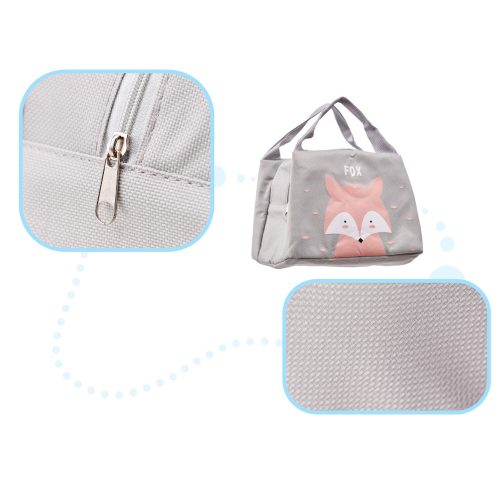 Insulated bag breakfast lunch fox pink
