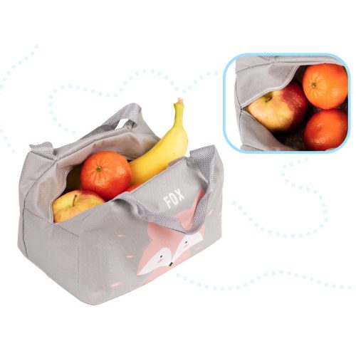 Insulated bag breakfast lunch fox pink
