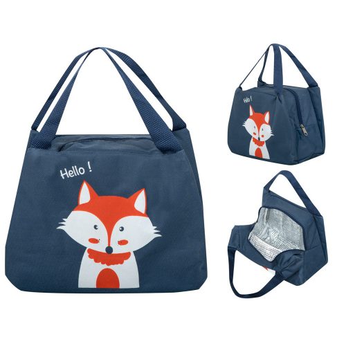 Insulated thermal bag breakfast lunch fox orange