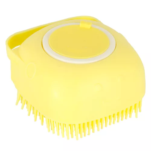 Silicone brush for washing dogs and cats yellow