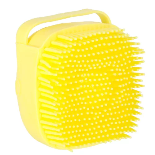 Silicone brush for washing dogs and cats yellow