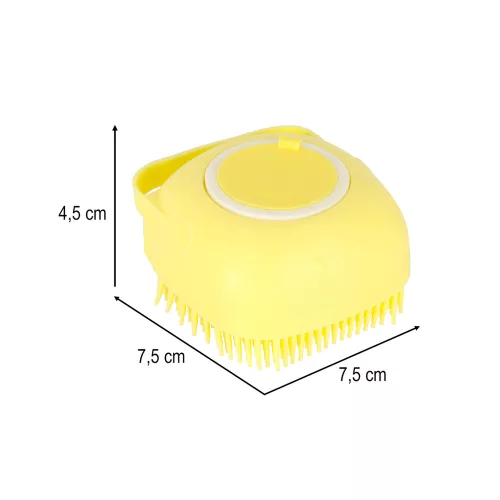 Silicone brush for washing dogs and cats yellow