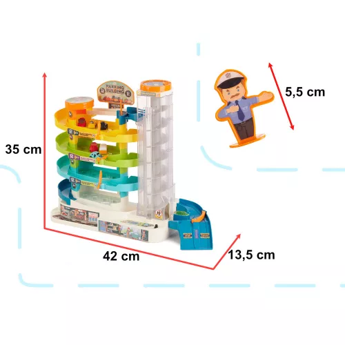 Parking garage 4-level electric elevator + 6 cars