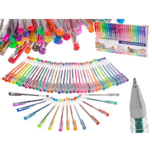 Colorful glitter gel pens in a set of 50 pieces.
