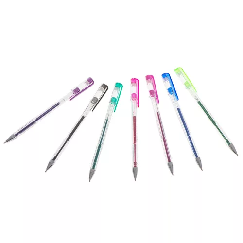 Colorful glitter gel pens in a set of 25.