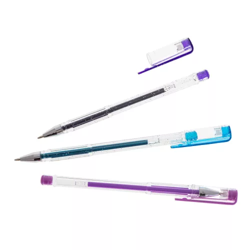Colorful glitter gel pens in a set of 25.