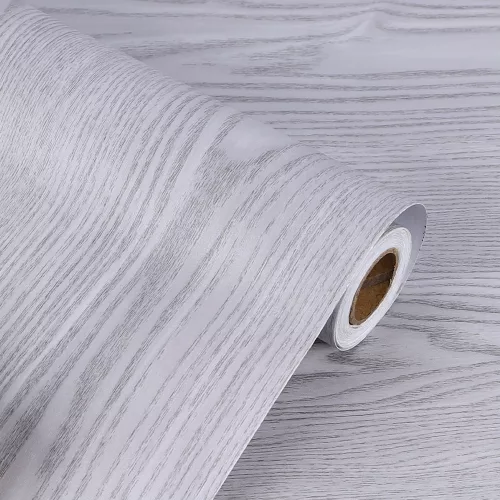 Self-adhesive foil roll wall covering oak silver gray 1.22x50m
