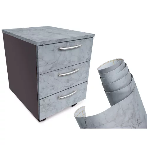 Self-adhesive foil roll wallpaper veneer gray marble 1.22x50m