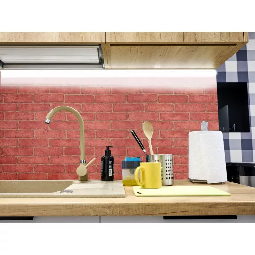 Self-adhesive foil roll wallpaper veneer brick 1.22x50m