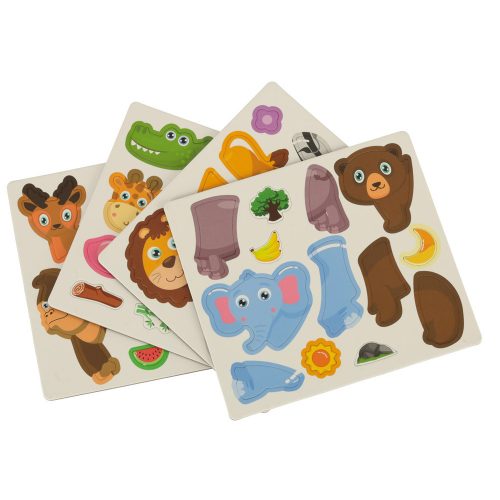 Magnetic puzzle safari animals 47 pieces.