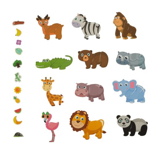 Magnetic puzzle safari animals 47 pieces.
