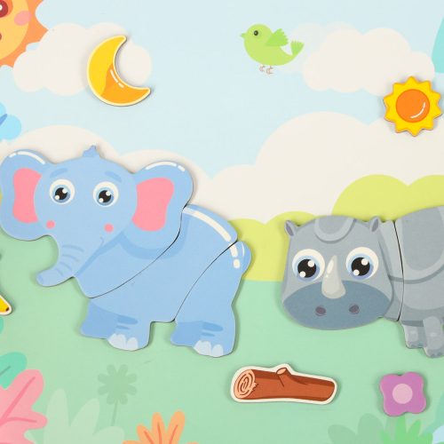 Magnetic puzzle safari animals 47 pieces.