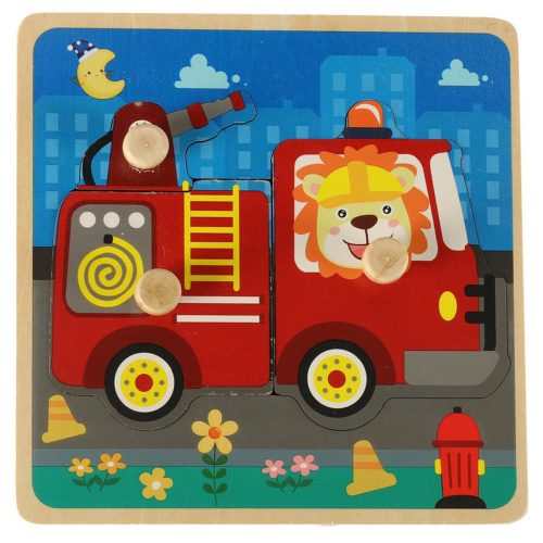 Wooden puzzle fire department