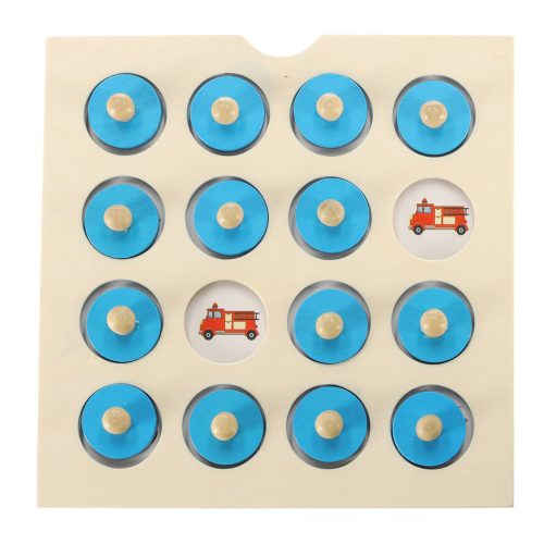 Wooden puzzle board game memory + 4 cards