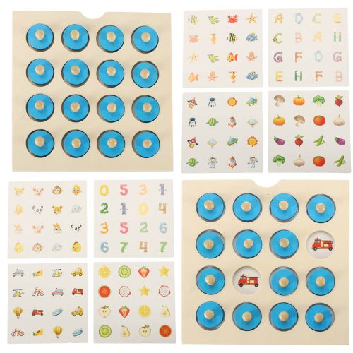 Wooden puzzle board game memory + 4 cards