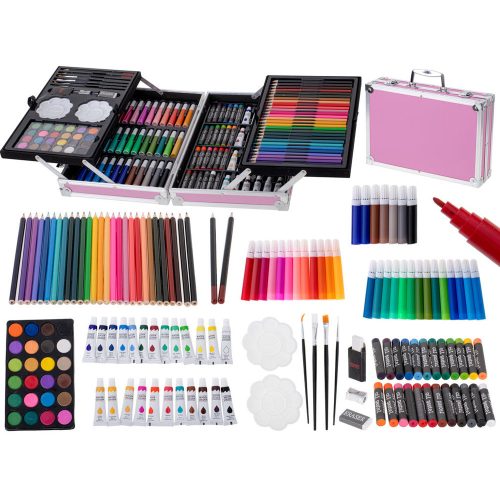 Plastic painting set in a suitcase 145el pink