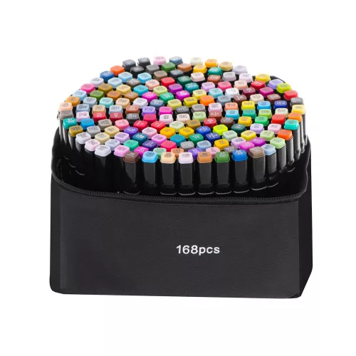 Double-sided alcohol felt-tip pens in a case 168 pcs