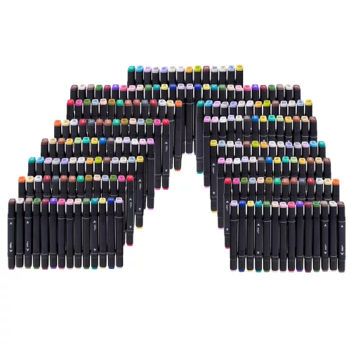 Double-sided alcohol felt-tip pens in a case 168 pcs