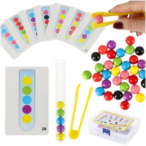Educational puzzle with colorful montessori balls