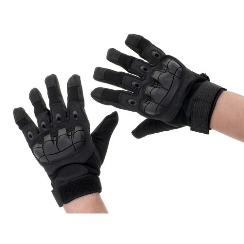Military tactical gloves knuckle protection L black