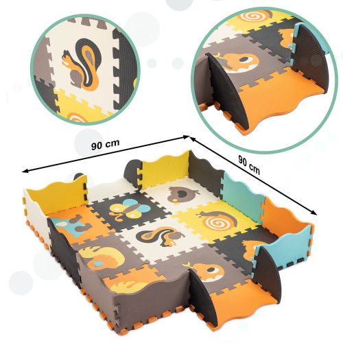 Foam puzzle mat / play mat for children 25pcs colorful animals 114cm x 114cm x 1cm