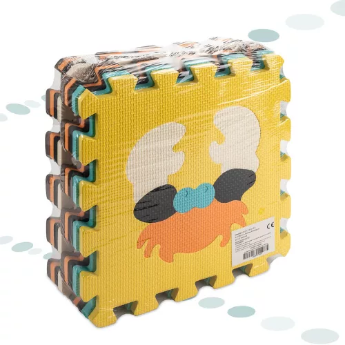 Foam puzzle mat for children 9 pcs. colorful animals 85cm x 85cm x 1cm