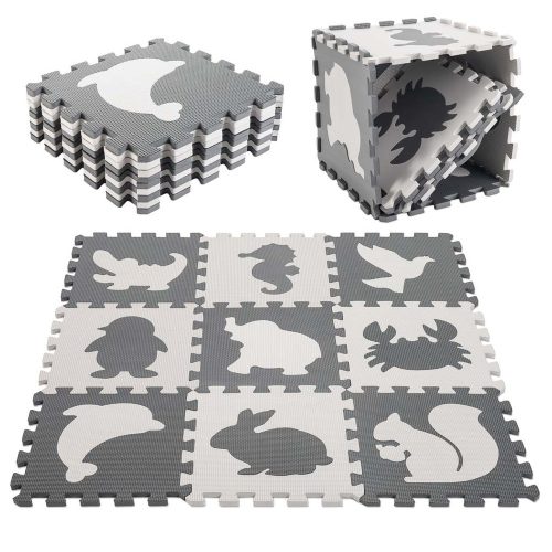 Foam play mat puzzle grey 85cm x 85cm 9 pcs