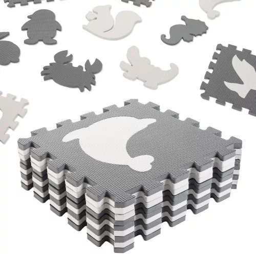 Foam play mat puzzle grey 85cm x 85cm 9 pcs