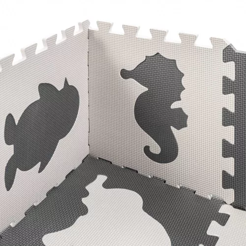 Foam play mat puzzle grey 85cm x 85cm 9 pcs