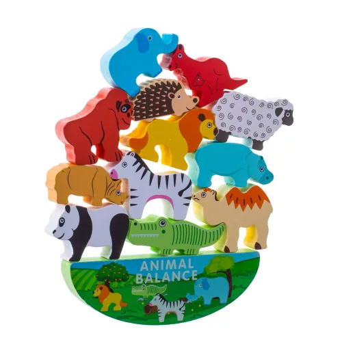 Puzzle game balancing safari animals