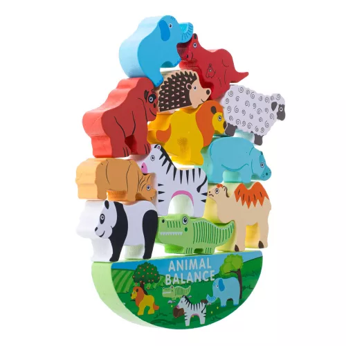 Puzzle game balancing safari animals