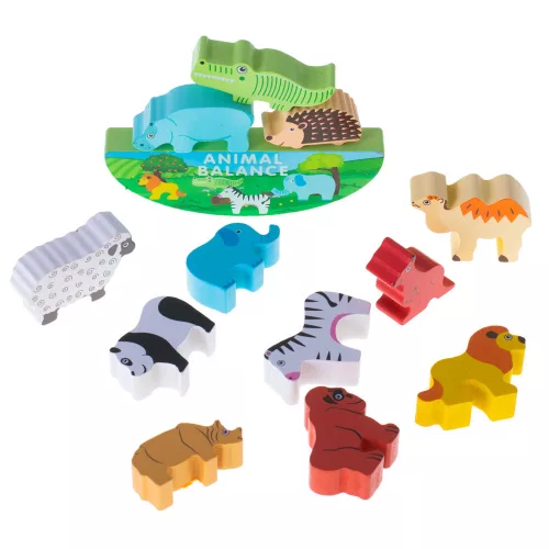 Puzzle game balancing safari animals