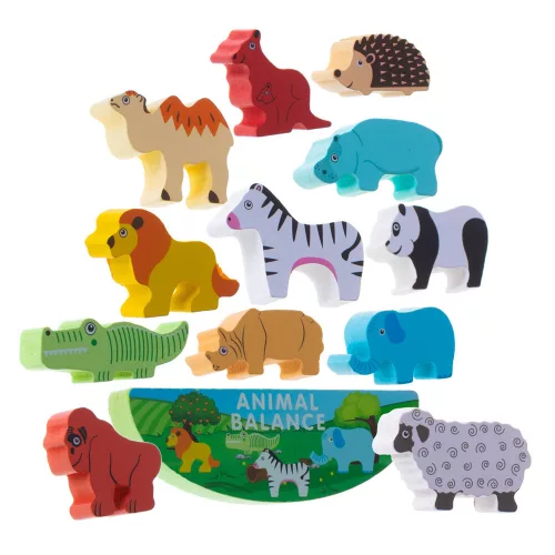 Puzzle game balancing safari animals