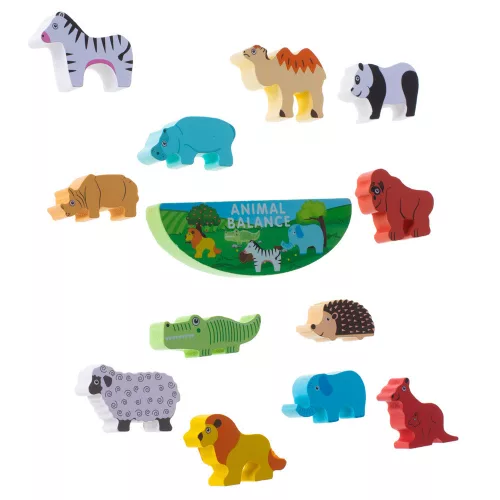 Puzzle game balancing safari animals