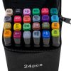 Double-sided alcohol felt-tip pens in a case 24 pcs + stand