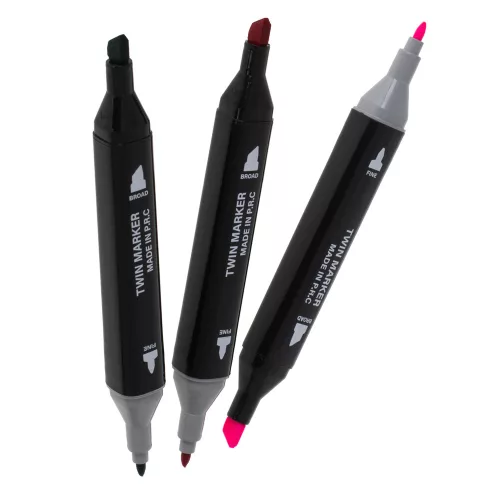 Double-sided alcohol felt-tip pens in a case 24 pcs + stand