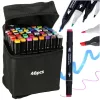 Double-sided alcohol felt-tip pens in a case of 48 + stand
