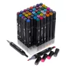 Double-sided alcohol felt-tip pens in a case of 48 + stand