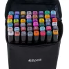 Double-sided alcohol felt-tip pens in a case of 48 + stand
