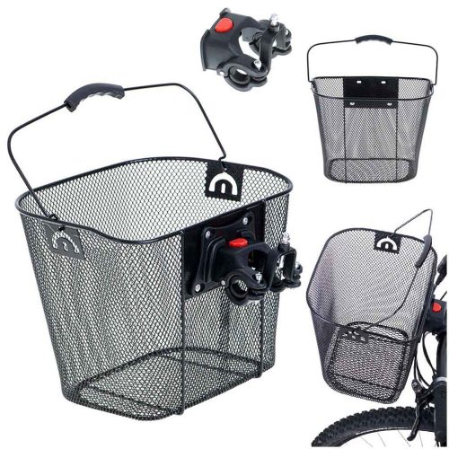Bicycle basket front metal click basket